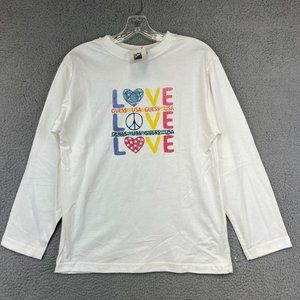 New Youth‎  Vintage Guess Long sleeve Shirt L Made In U.S.A White
